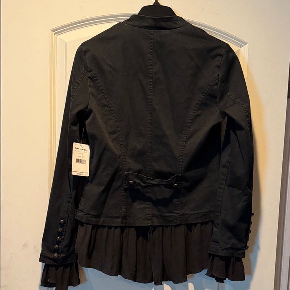 Free People Black Ruffled Blazer - Picture 2 of 8